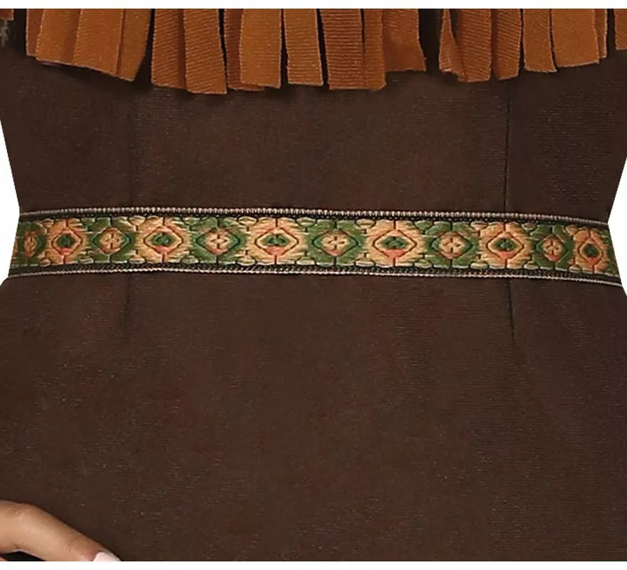 Disfraz de India Marrón con Flecos para mujer