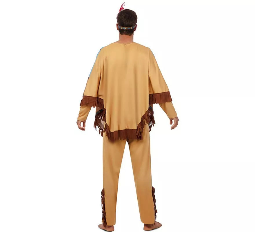 Disfraz de Indio Apache con tocado para hombre