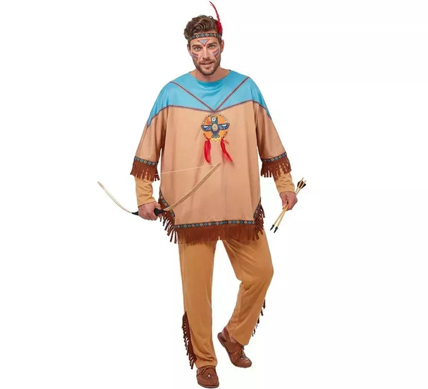 Translation missing: en.Disfraz de Indio Apache con tocado para hombre