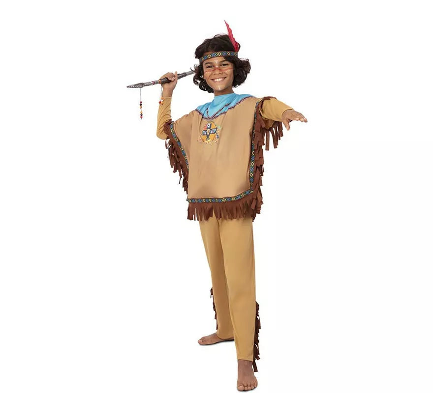 Translation missing: en.Disfraz de Indio Apache con tocado para niño