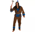 Disfraz de Indio con Flecos Azules para hombre