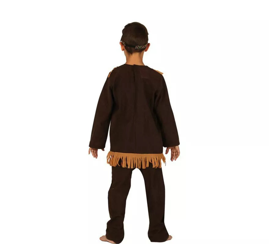 Translation missing: en.Disfraz de Indio Marrón con Flecos para niño
