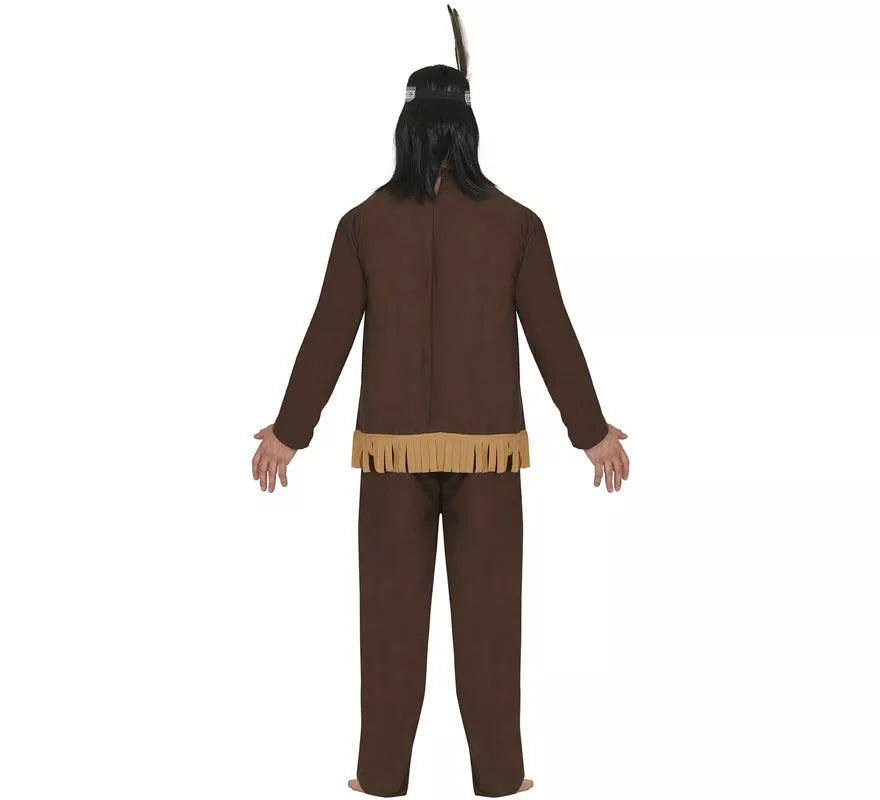 Disfraz de Indio marrón oscuro para hombre