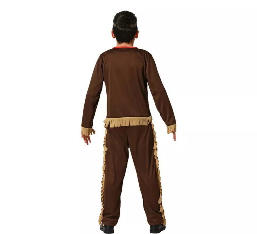 Disfraz de Indio rojo con flecos para niño