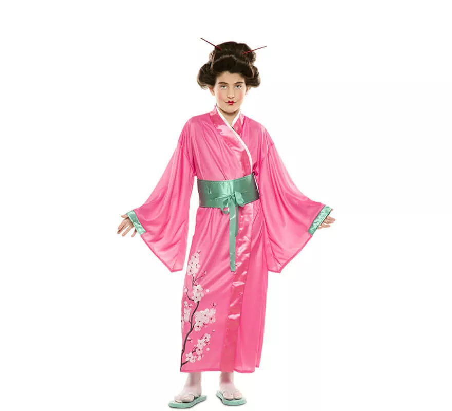 Disfraz de Japonesa Rosa para niña