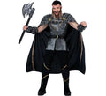Disfraz de Jefe Vikingo plateado con capa para hombre