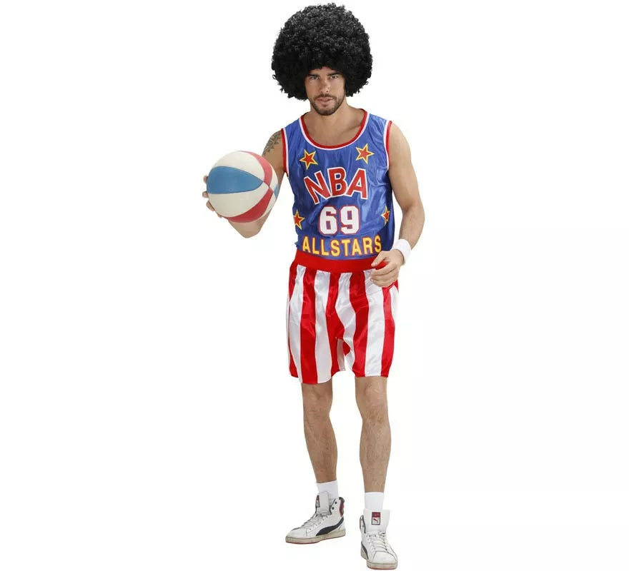 Disfraz de Jugador de Baloncesto azul y rojo para hombre