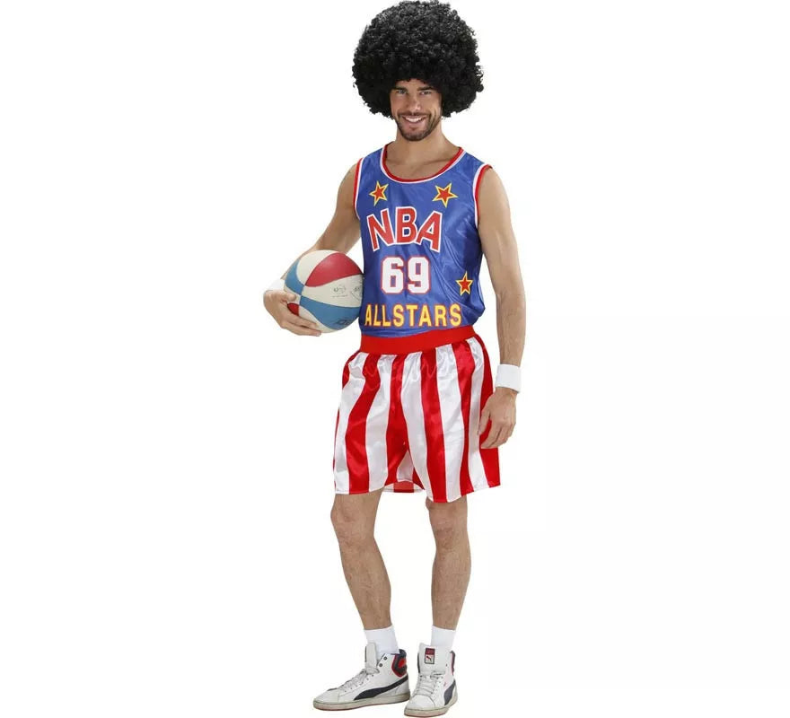 Disfraz de Jugador de Baloncesto azul y rojo para hombre