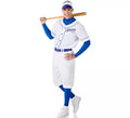 Disfraz de Jugador de Béisbol blanco y azul para hombre