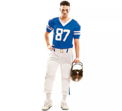 Blue American Football Player Costume for Men