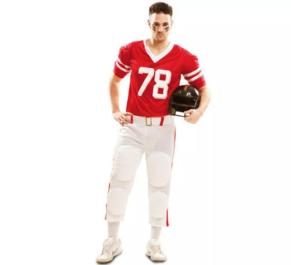 Disfraz de Jugador de Fútbol Americano rojo para hombre