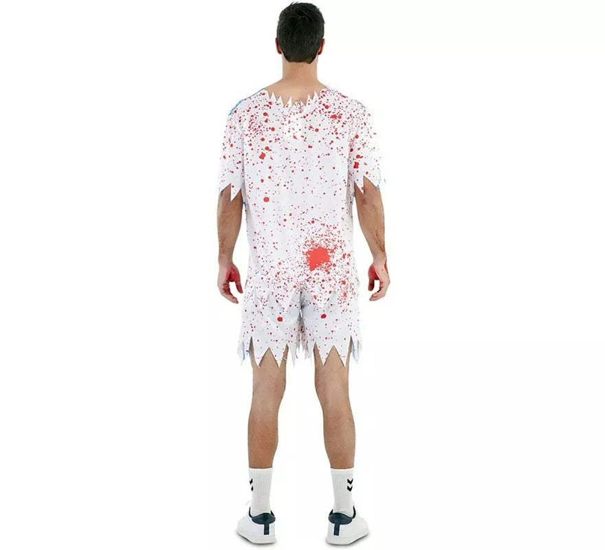 Disfraz de Jugador de Fútbol Zombie blanco para hombre