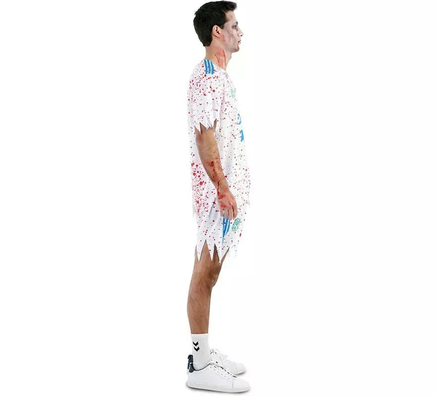 Disfraz de Jugador de Fútbol Zombie blanco para hombre