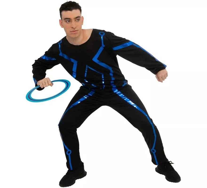 Translation missing: en.Disfraz de Jugador videojuegos negro y azul para hombre