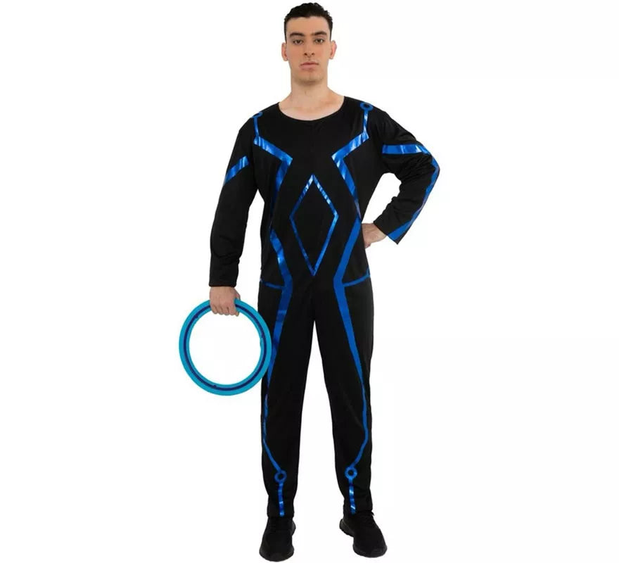 Disfraz de Jugador videojuegos negro y azul para hombre