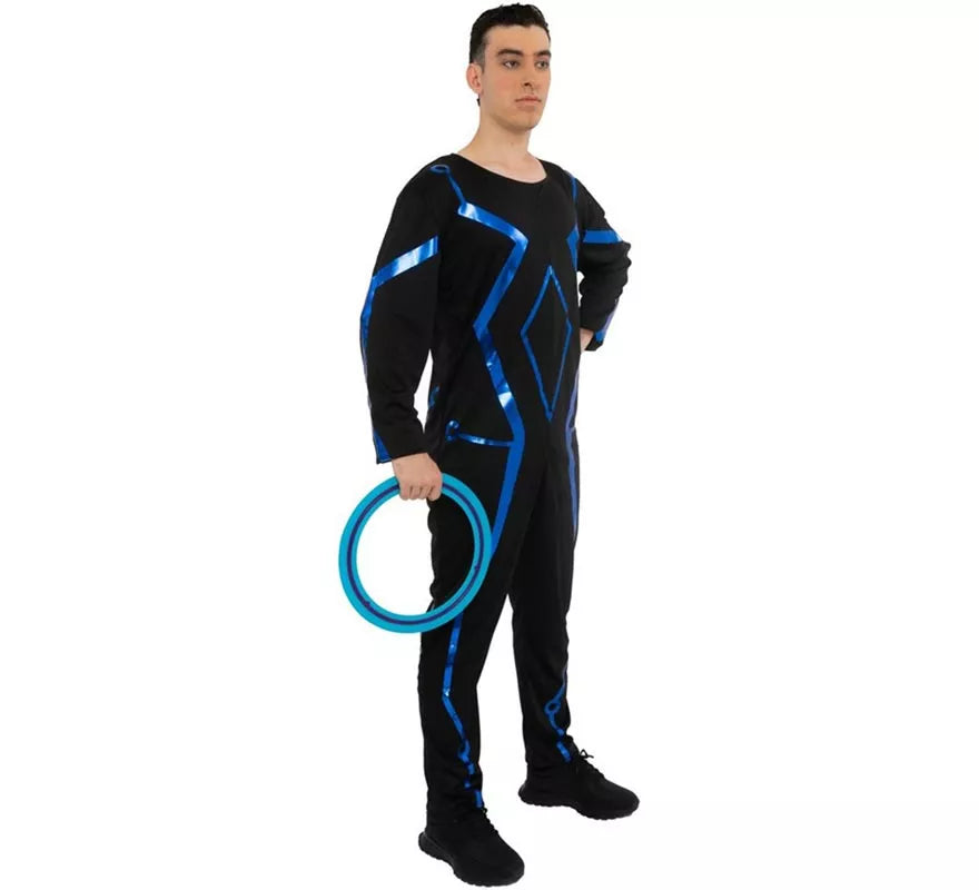 Disfraz de Jugador videojuegos negro y azul para hombre
