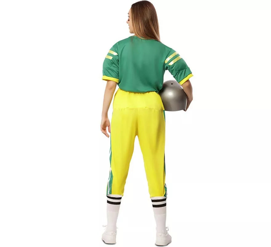 Disfraz de Jugadora de Fútbol Americano Verde para mujer