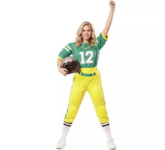 Green American Football Player Costume for Women