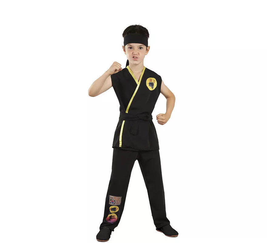 Disfraz de Karateka Negro para niños