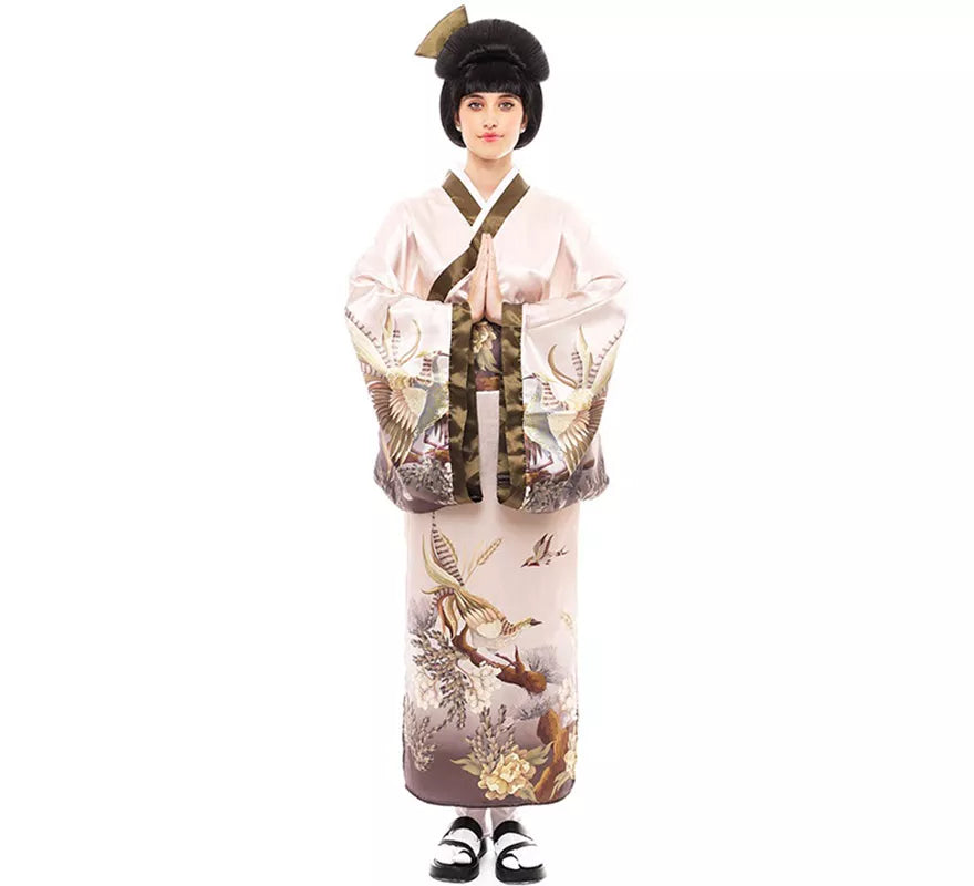 Disfraz de Kimono Japonés Tradicional color pastel para mujer