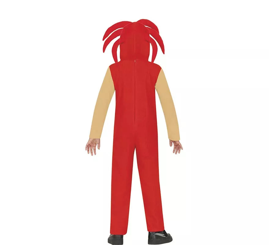 Disfraz de Knuckles Sonic rojo para niños