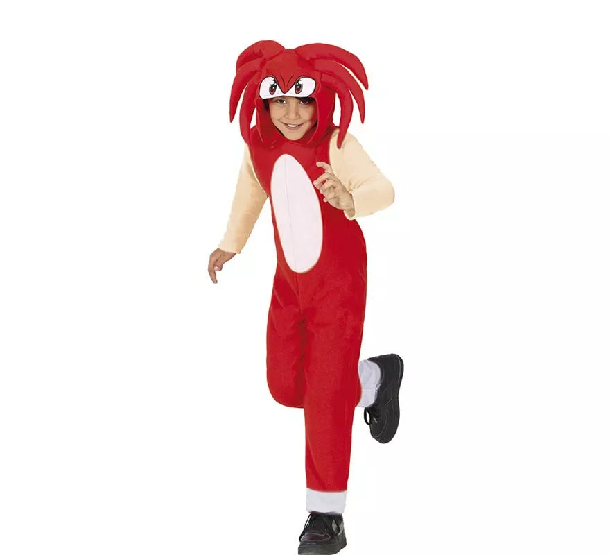 Disfraz de Knuckles Sonic rojo para niños