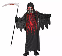 Flaming Grim Reaper Costume with Mask for Children