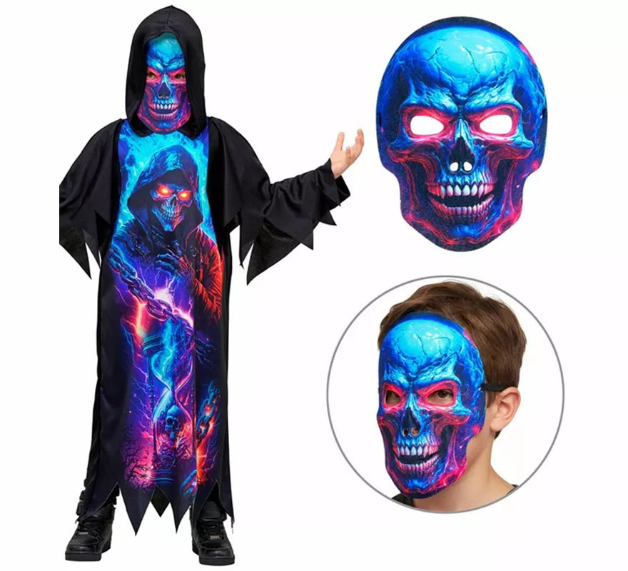 Translation missing: en.Disfraz de la Muerte Fluorescente con Máscara para niños