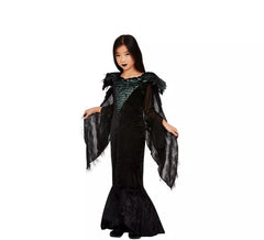 Elegant black Raven Princess costume for girls