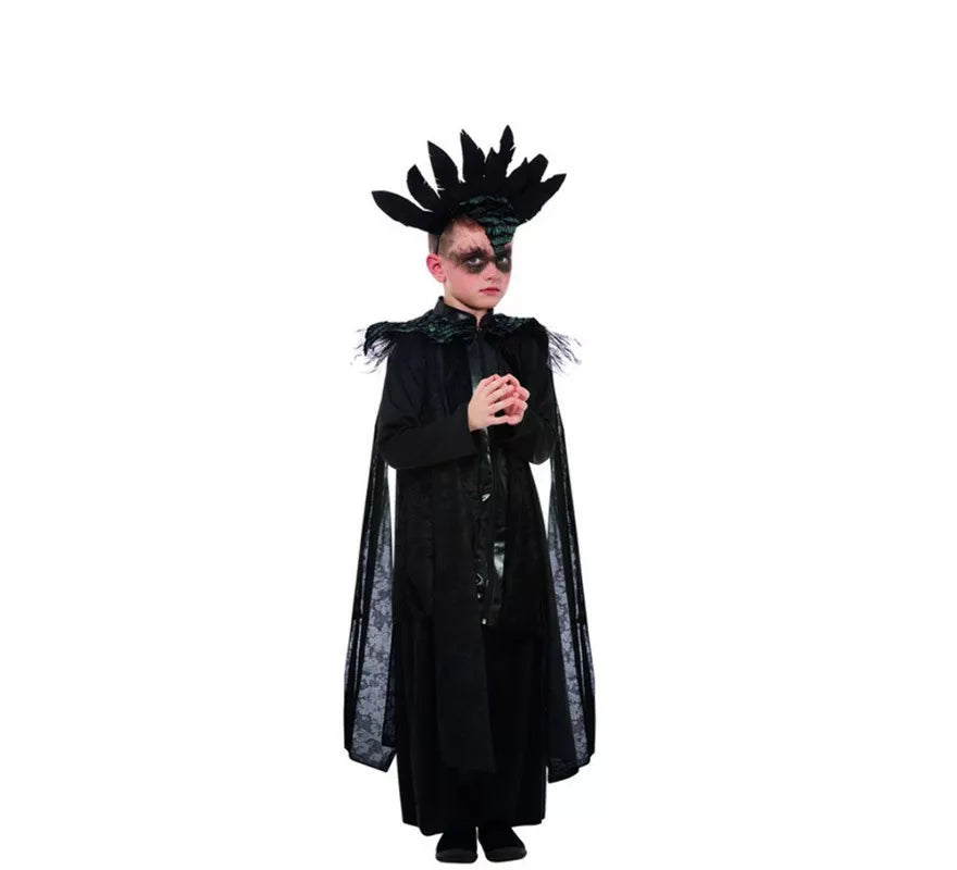 Translation missing: en.Disfraz de la Príncipe Cuervo Elegante negro para niño
