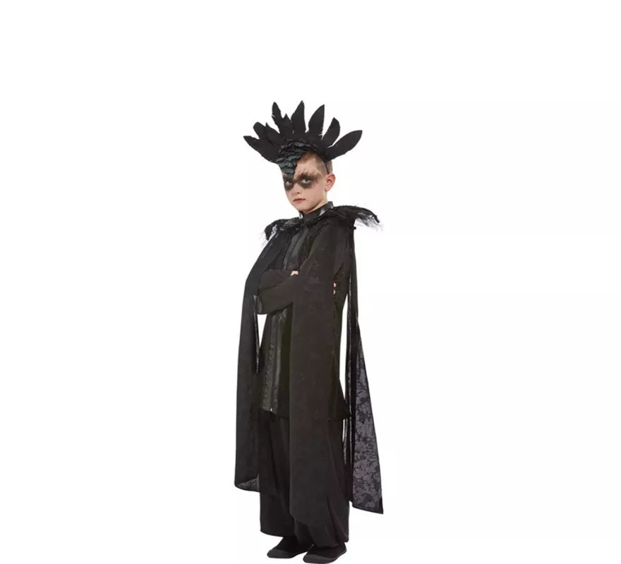 Disfraz de la Príncipe Cuervo Elegante negro para niño