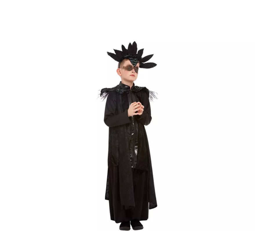 Disfraz de la Príncipe Cuervo Elegante negro para niño