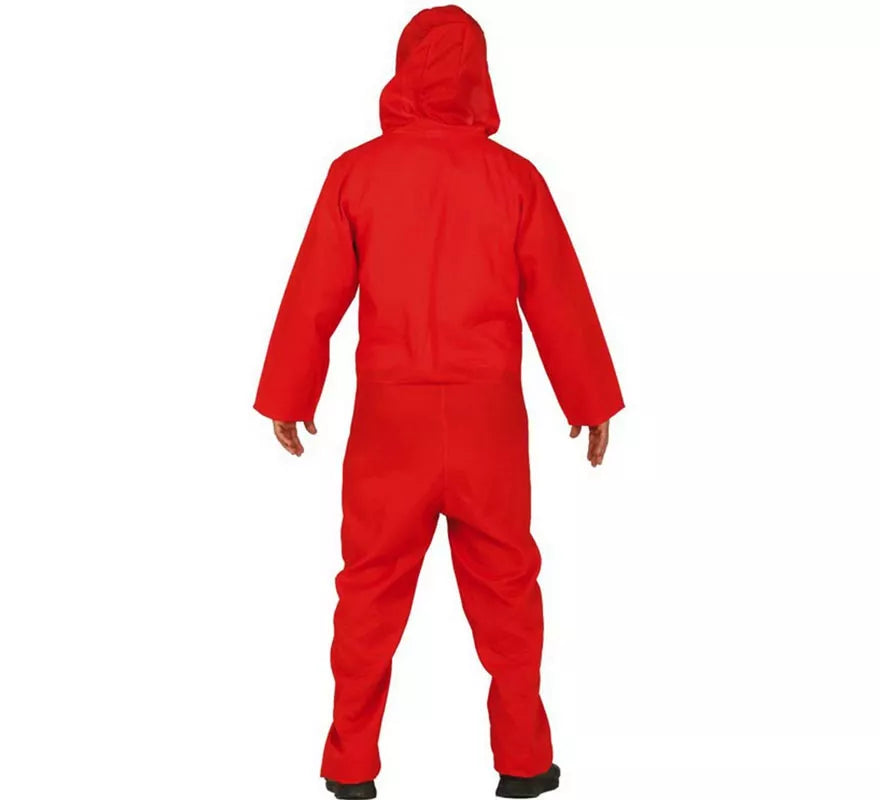 Disfraz de Ladrón de Bancos con mono Rojo para hombre