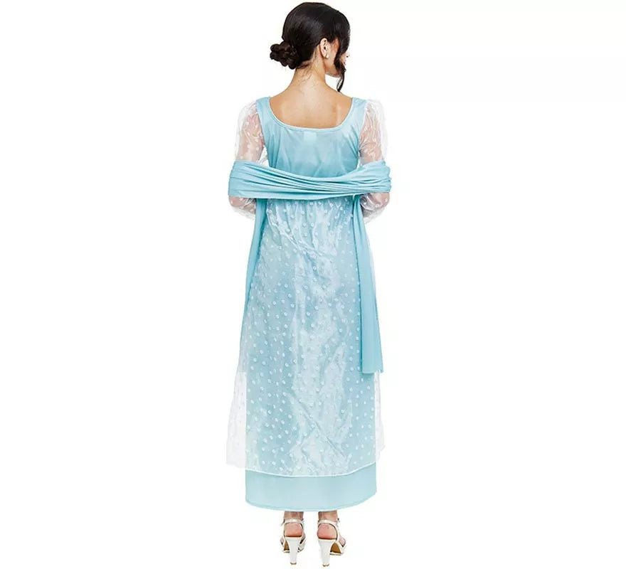 Disfraz de Lady Inglesa azul celeste para mujer