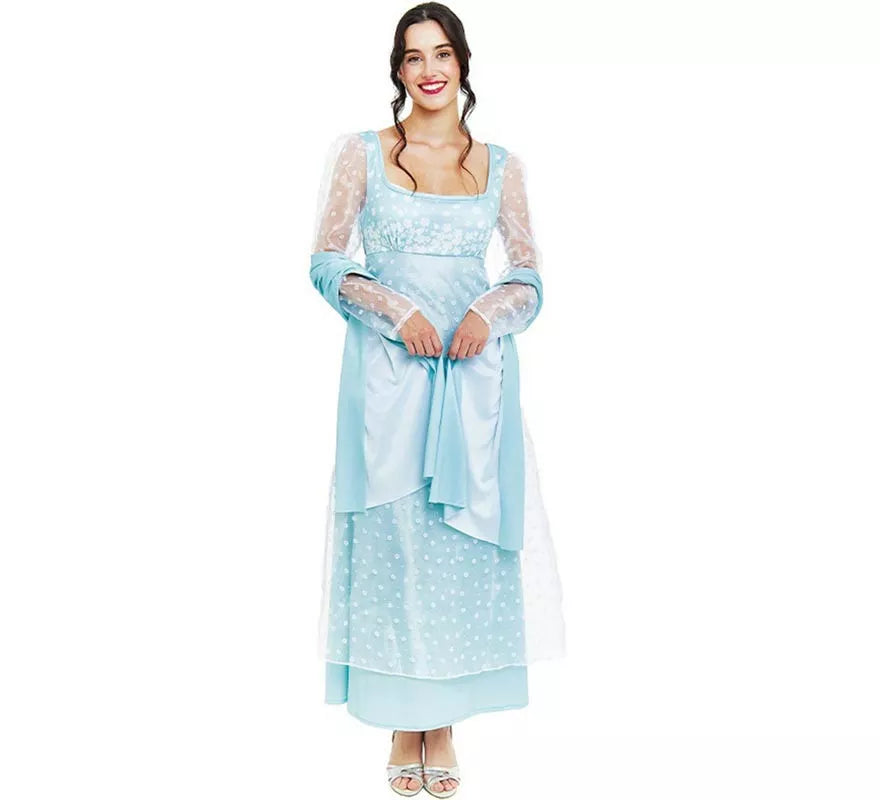 Disfraz de Lady Inglesa azul celeste para mujer
