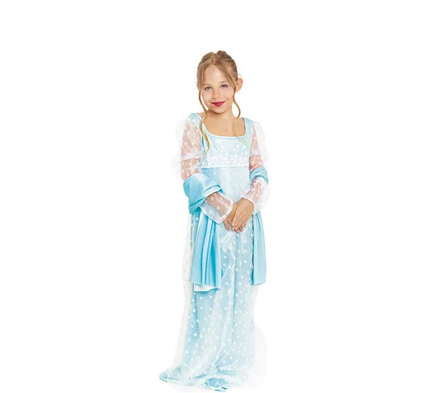 Disfraz de Lady Inglesa azul celeste para niña