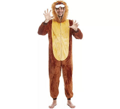 Lion Costume with Hood and Mane for Adults