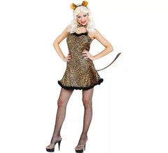 Leopard costume in yellow dress for women