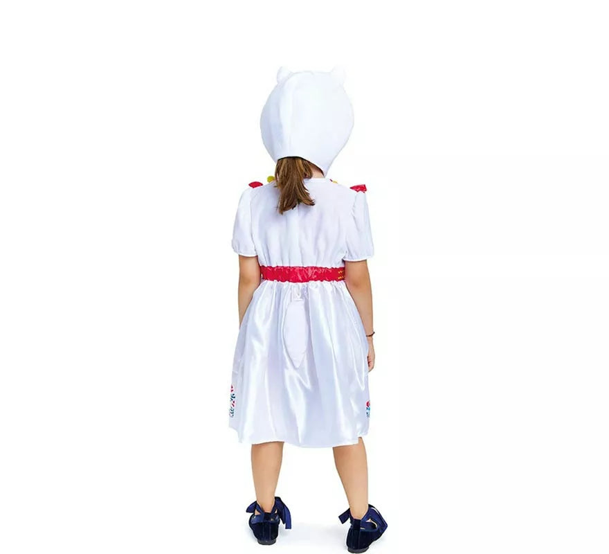 Disfraz de Llama blanca en vestido con gorro para bebé
