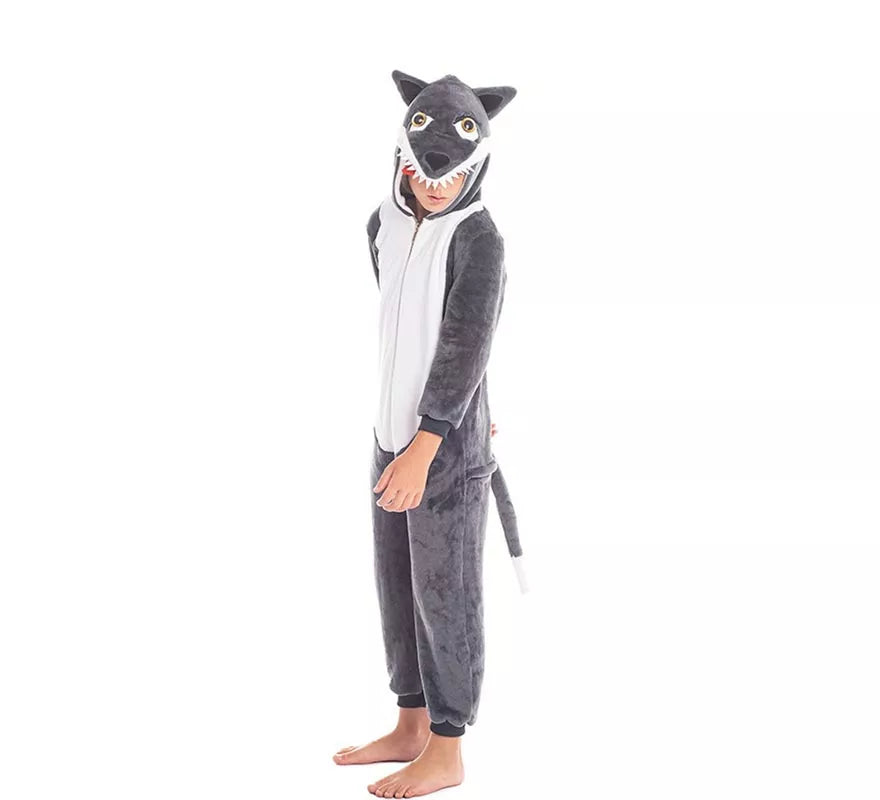 Disfraz de Lobo gris con capucha para niño