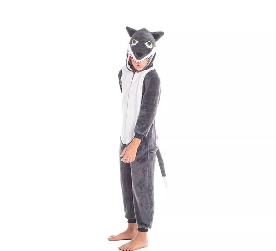 Disfraz de Lobo gris con capucha para niño