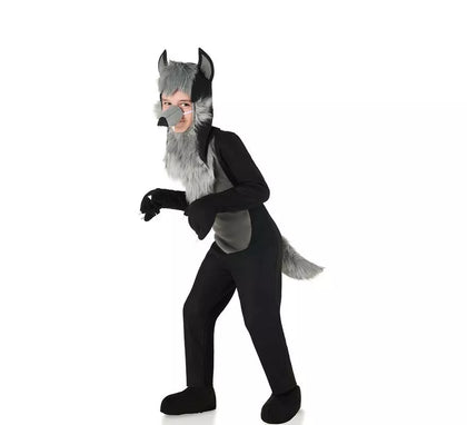 Disfraz de Lobo Peludo negro para niños
