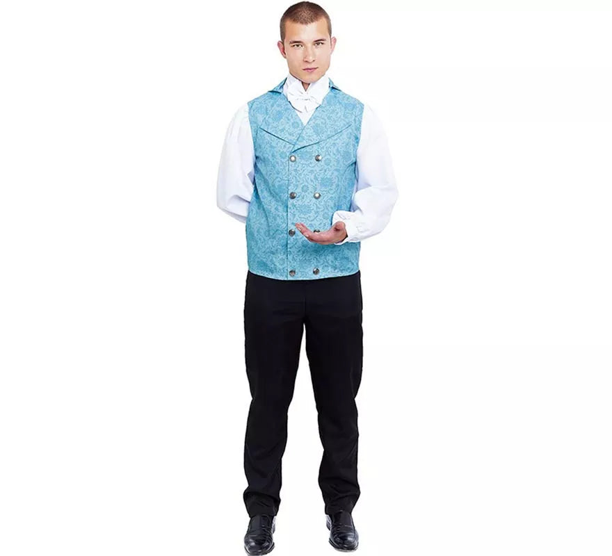 Disfraz de Lord Inglés elegante azul para hombre