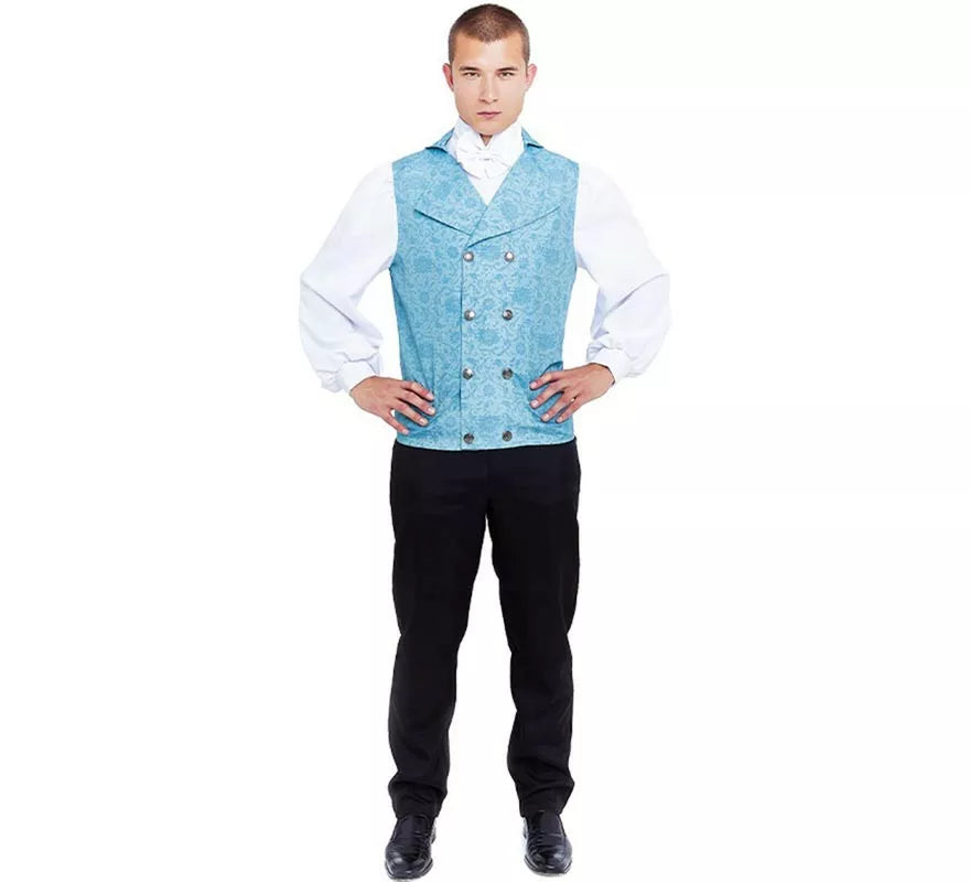 Disfraz de Lord Inglés elegante azul para hombre