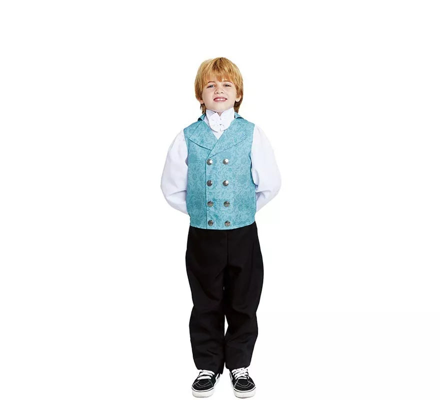Disfraz de Lord Inglés elegante azul para niño