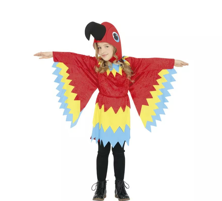 Disfraz de Loro Rojo para niña