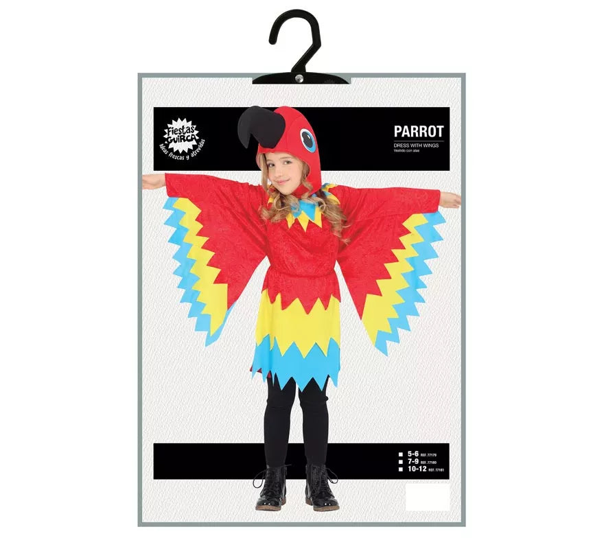 Disfraz de Loro Rojo para niña