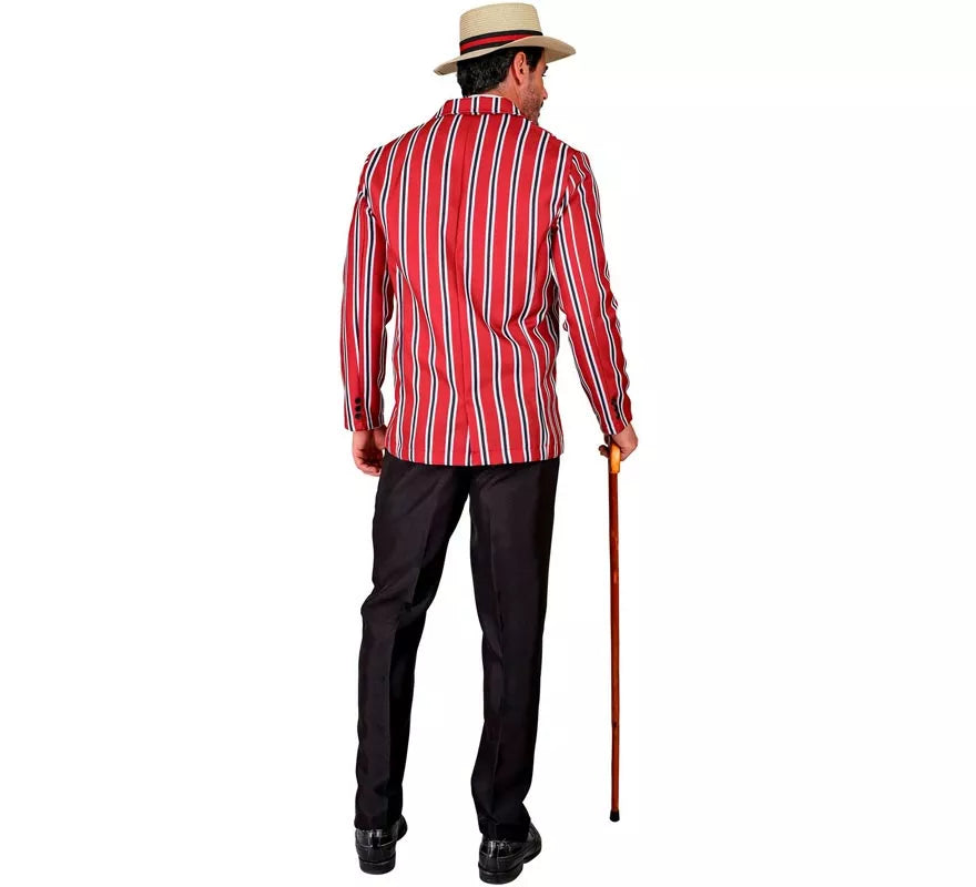 Translation missing: en.Disfraz de los años 20 rojo a rayas para hombre