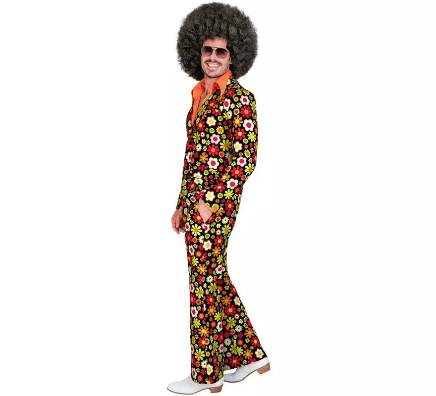 Disfraz de los años 60 Flores oscuro para hombre