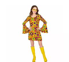 70s costume yellow circles for women